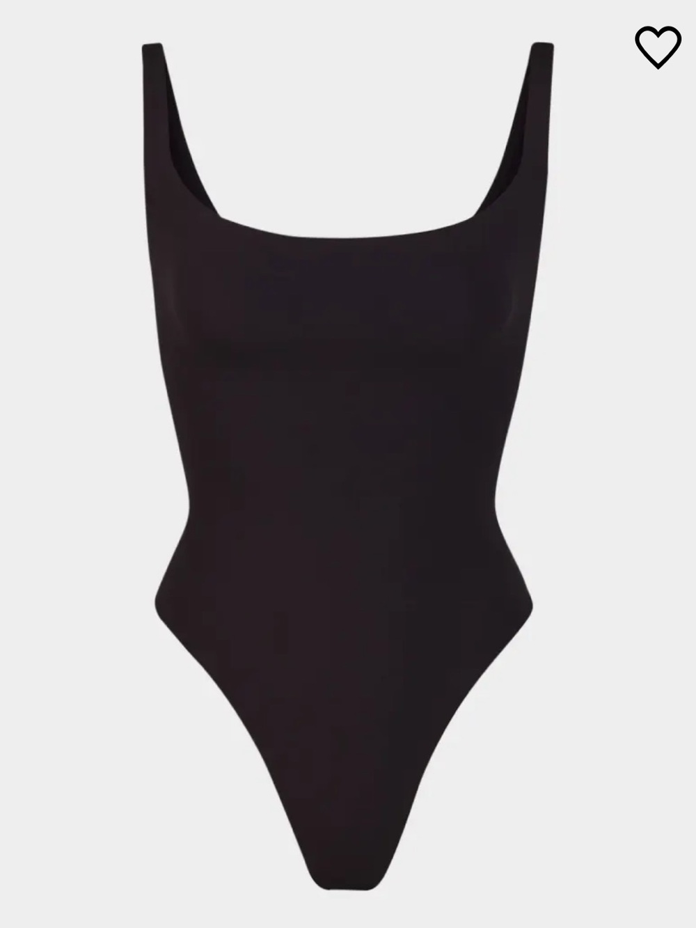 SKIMS Fits Everybody Square Neck Thong Bodysuit in Onyx